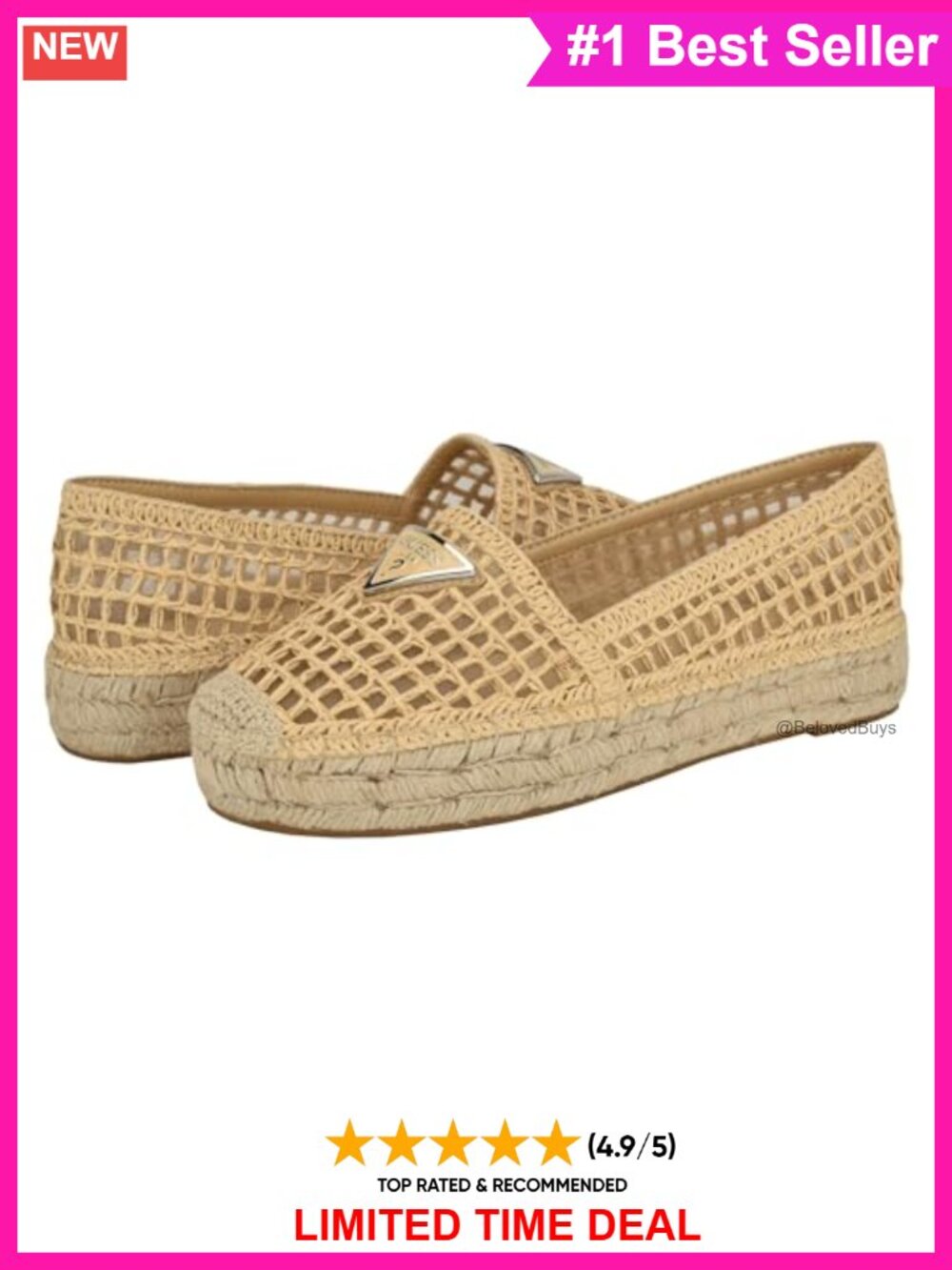 Slip-On Espadrille Platform Sandals Almond Toe Casual Walking Shoes